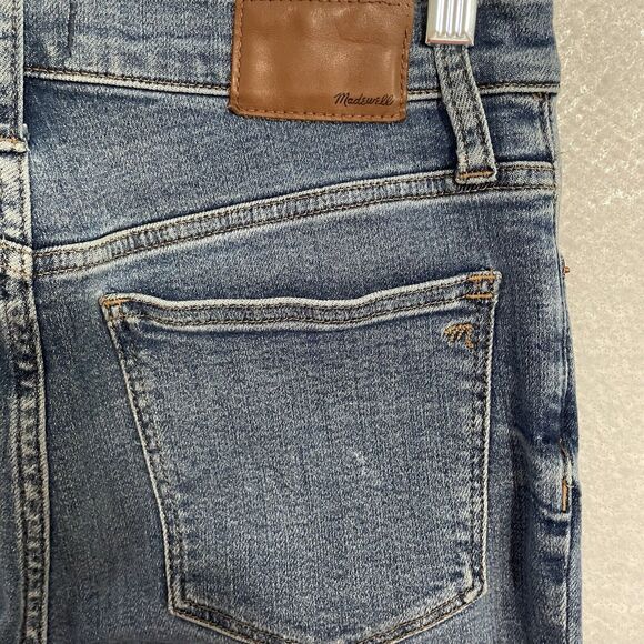 Madewell Jeans Women’s 27 Blue Medium Wash 9” Mid-Rise Skinny Crop Button Fly - Picture 5 of 11